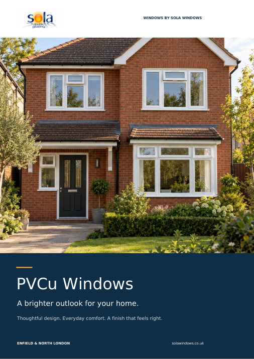 Cover of the Sola Windows PVCu windows brochure